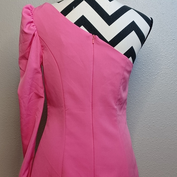 Ieena Duggal One-Shoulder Long Sleeve Fitted Short Dress - Picture 7 of 12